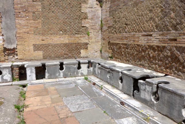 The latrines. Close quarters probably made for lively conversations.