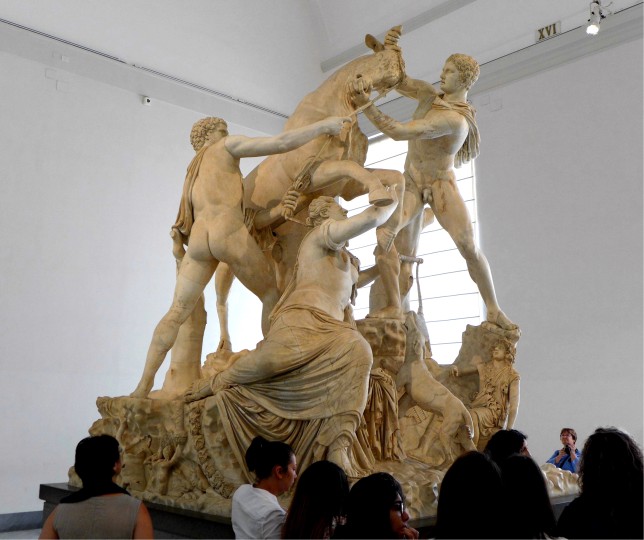 The Farnese Bull. A massive and impressive sculpture, originally carved out a single block of marble!