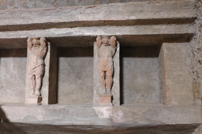 Locker space in the baths.