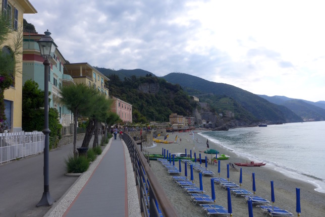 Monterosso al Mare. The trail starts at the end of the beach.