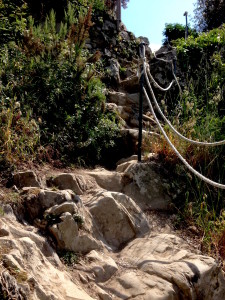 Cool uphill path with ropes