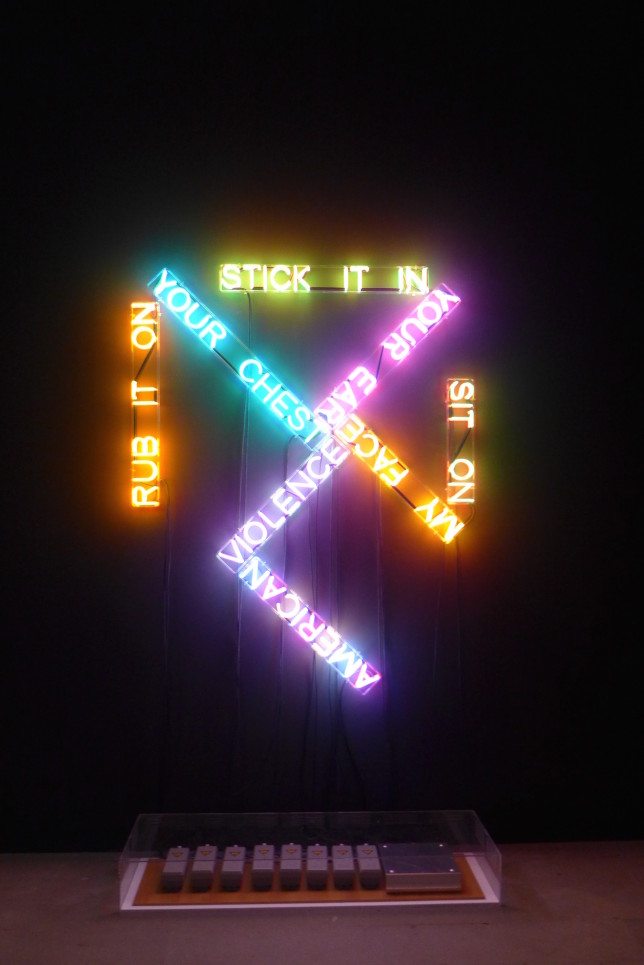Multiple Bruce Nauman pieces in part of the show
