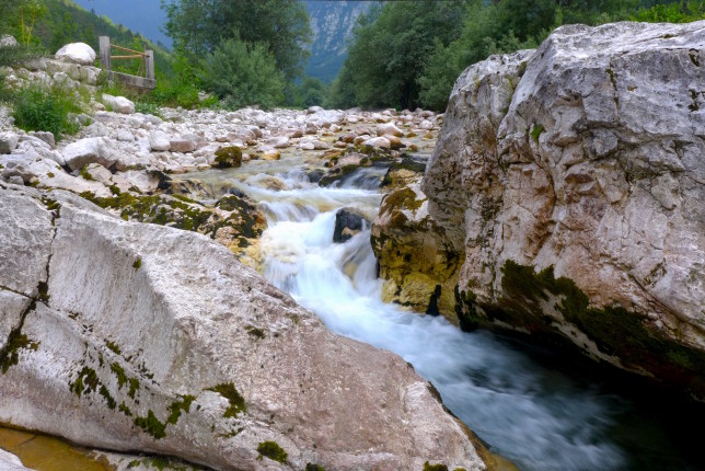 Running water with slow shutter speed